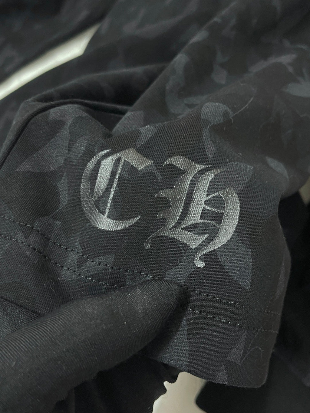 Chrome Hearts Men's Summer Black Logo Print Round Neck Straight Long Sleeve T-Shirt #73991