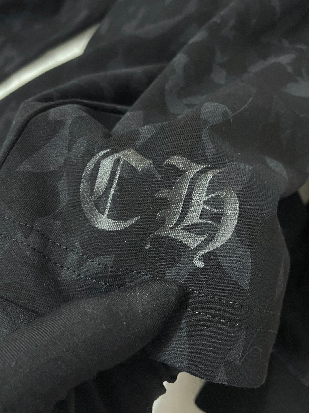 Chrome Hearts Men's Summer Black Logo Print Round Neck Straight Long Sleeve T-Shirt #73991