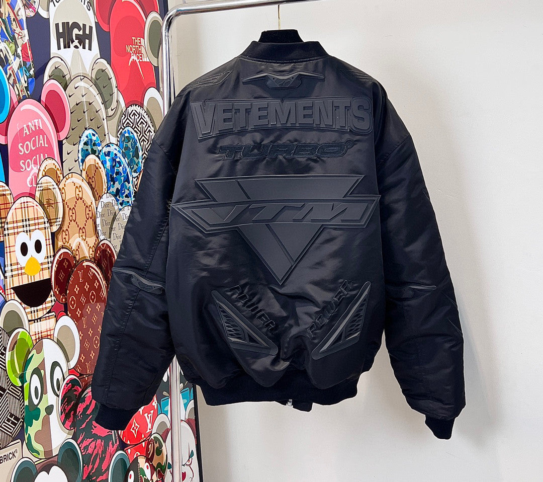 Vetements Embossed Letter Zip Sports Jacket #96689