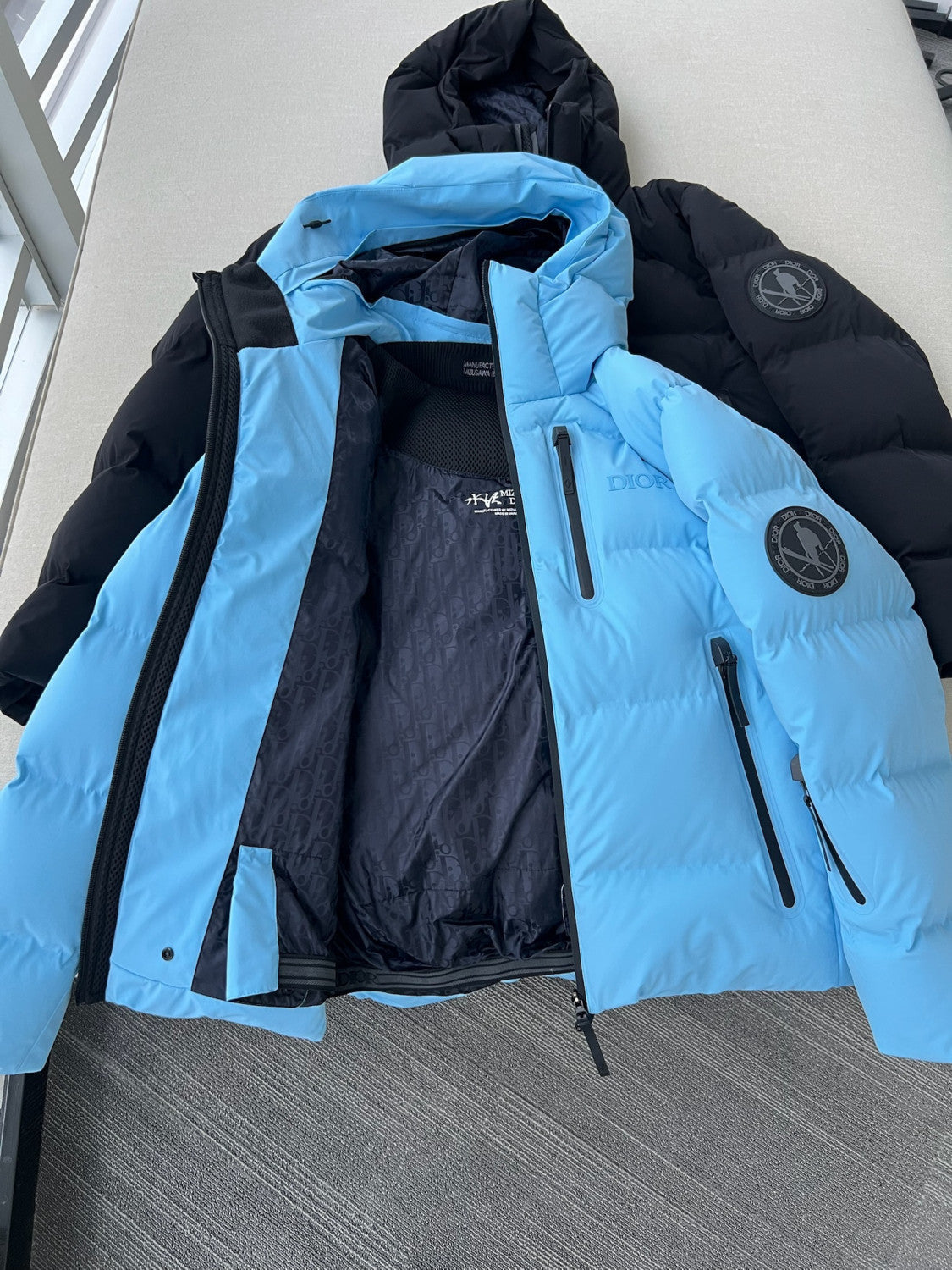 Dior x Descente x Peter Doig Light Blue Puffer Coat #334553