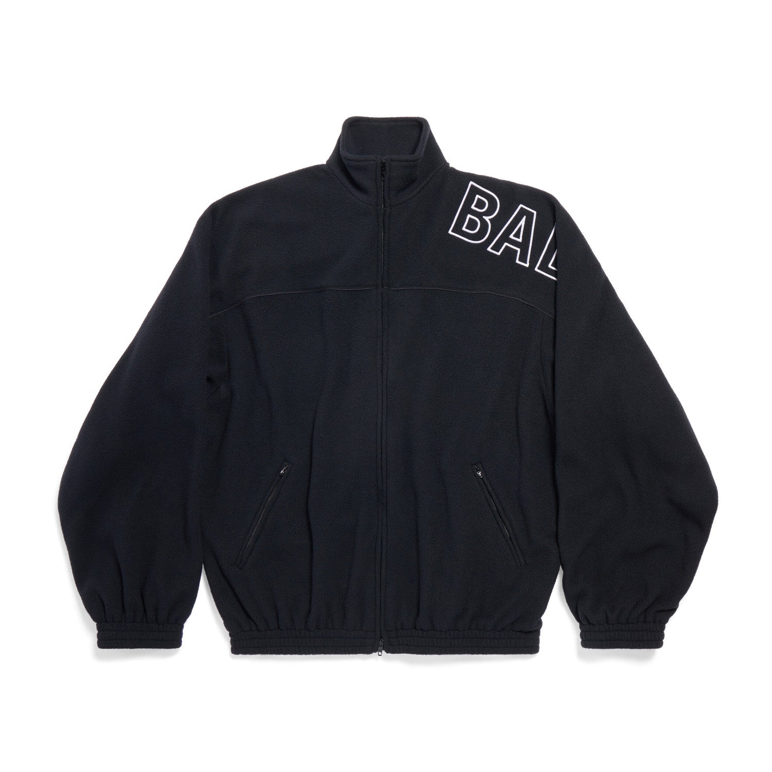 Balenciaga Men's New Fall And Winter Black Lambswool Material Collar Zipper Jacket #97214