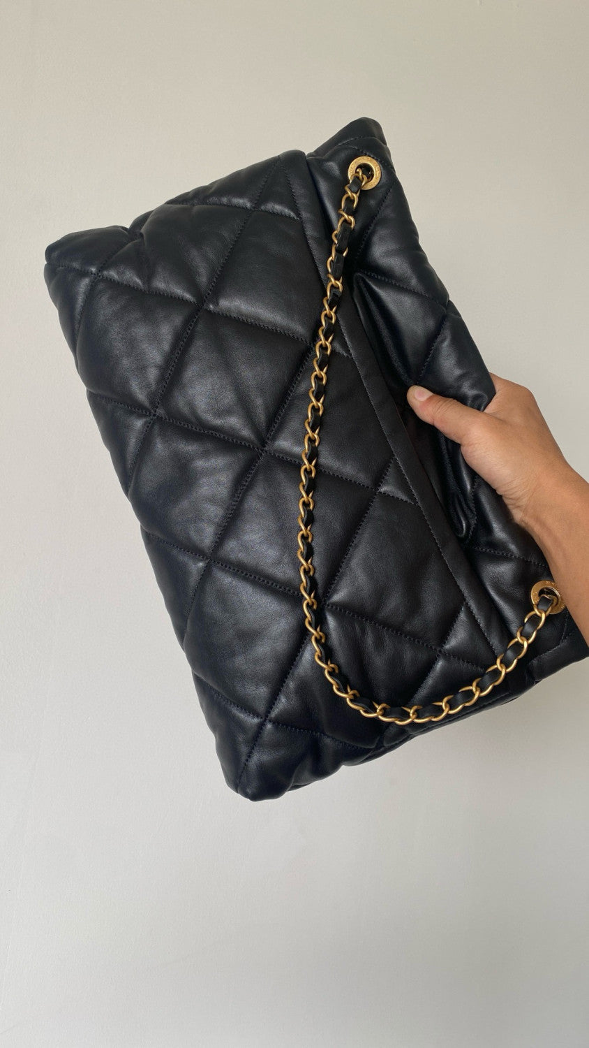 Chanel Women's Fashion Classic Solid Color Double Pocket Flap Bag Chain Shoulder Tote Bag Bags #79115