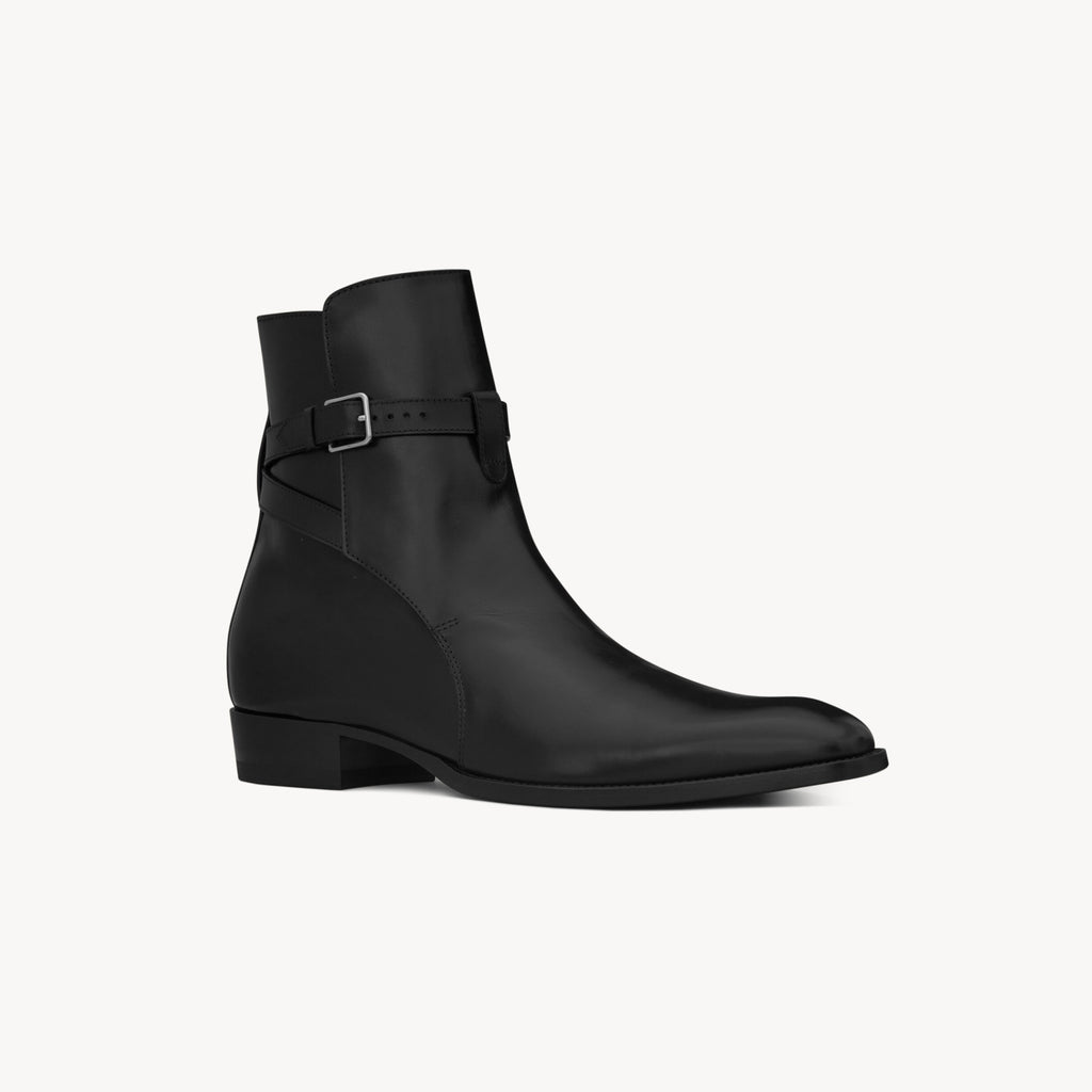 SAINT LAURENT Men's Fall/Winter Casual Round Toe Slip On Leather Low Top Ankle Boots #78867