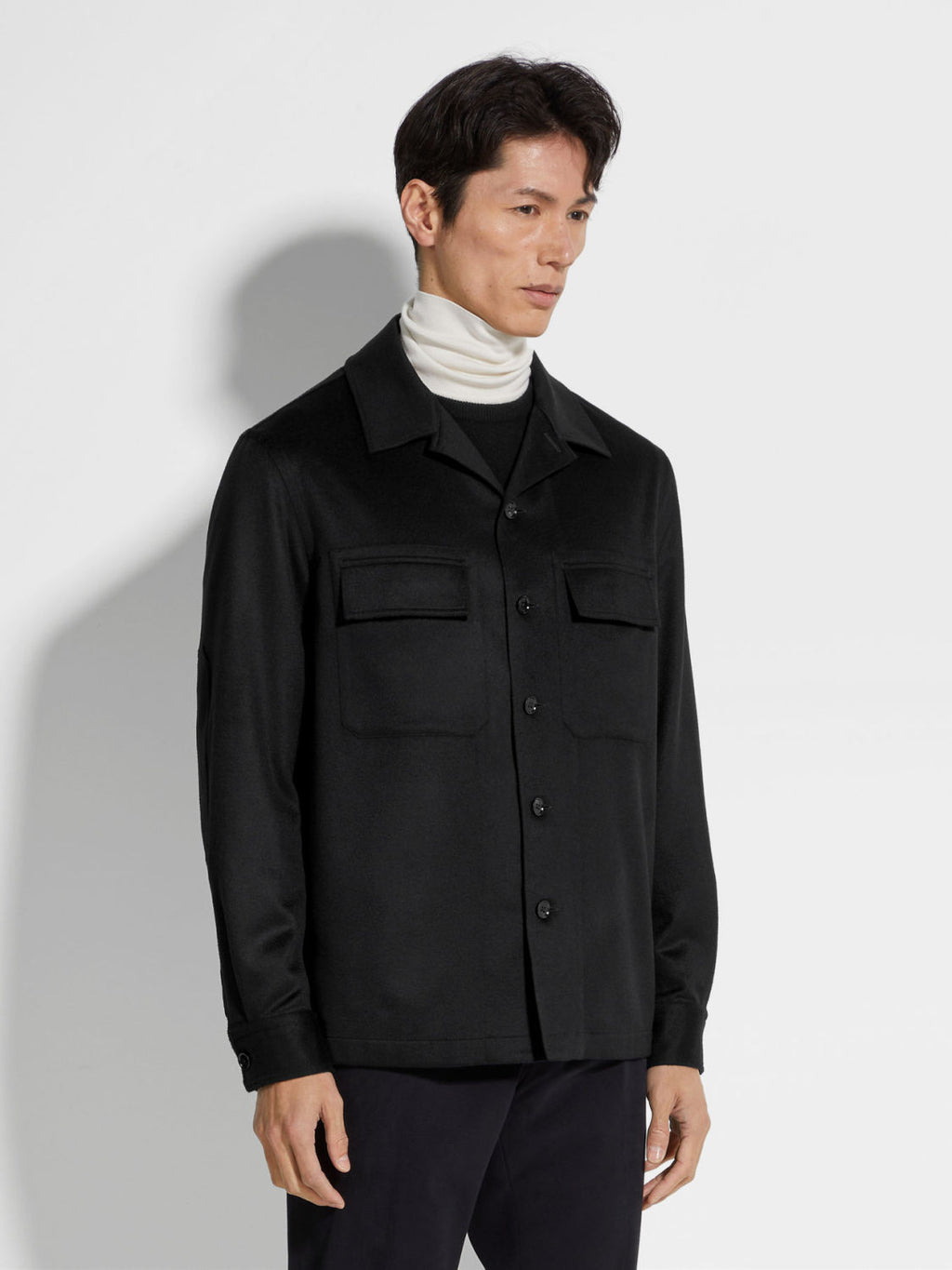 Ermenegildo Zegna Oasi Cashmere Alba Shirt Jacket Men's Luxury Solid Color Temperament Wool Shirt Fashion Casual Lapel Single Breasted Shirt Jacket Ngvp #2493