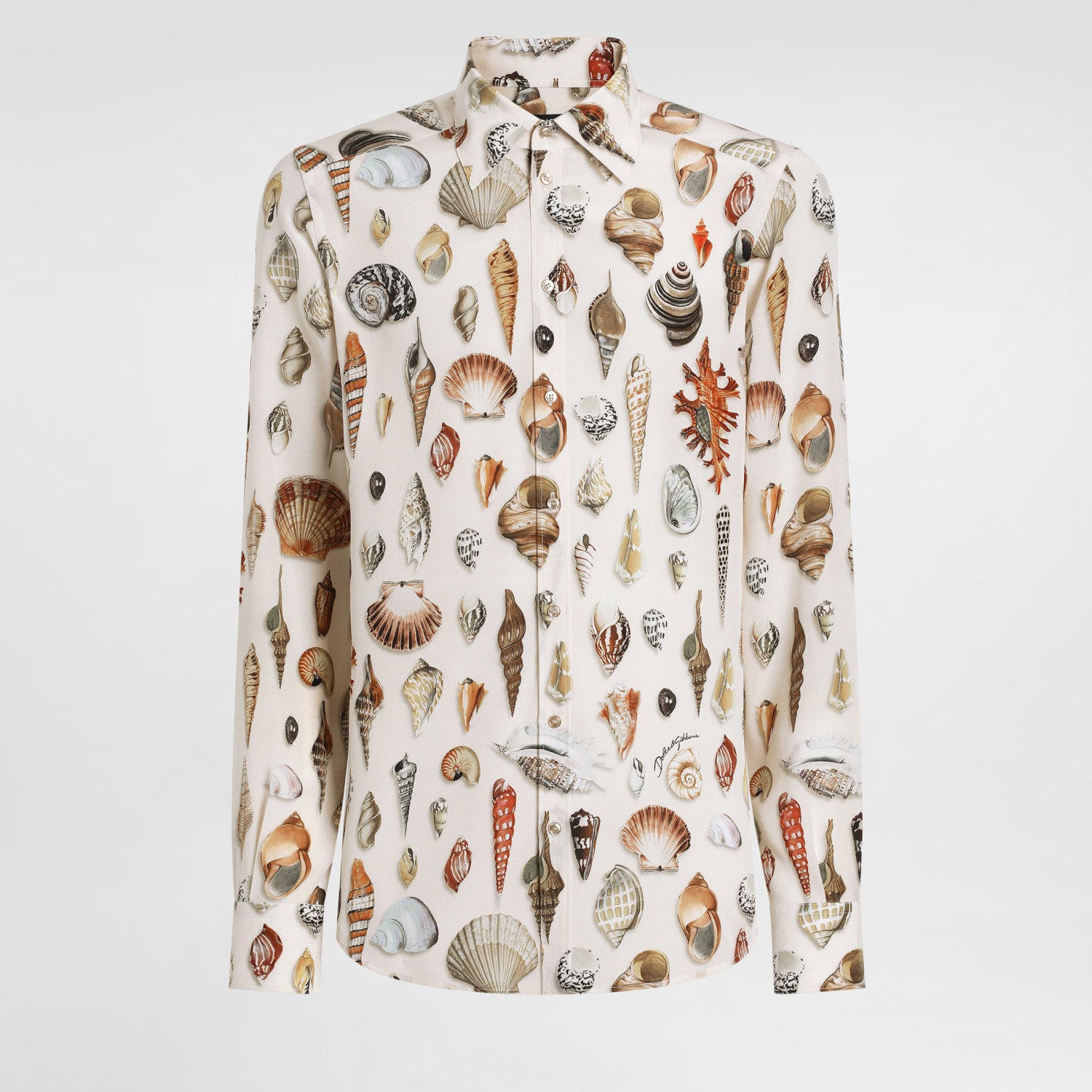 Dolce&Gabbana Shell Printed Silk Martini Shirt Men's Spring And Summer Long Sleeve Single Breasted Fashion Elegant Casual Shirt Ngvp #1978