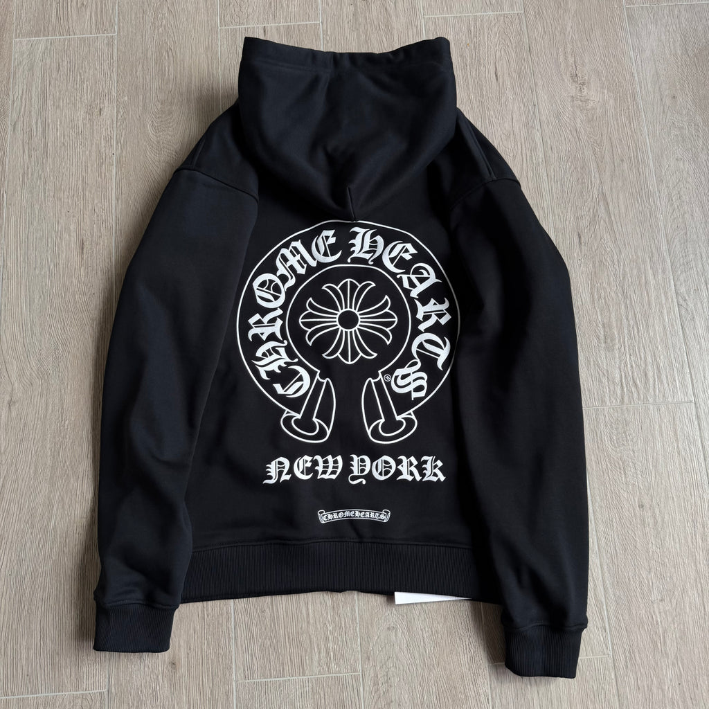 Chrome Hearts 925 Sterling Silver Hardware Classic Horseshoe City Limited Zipper Sweatshirt #333192