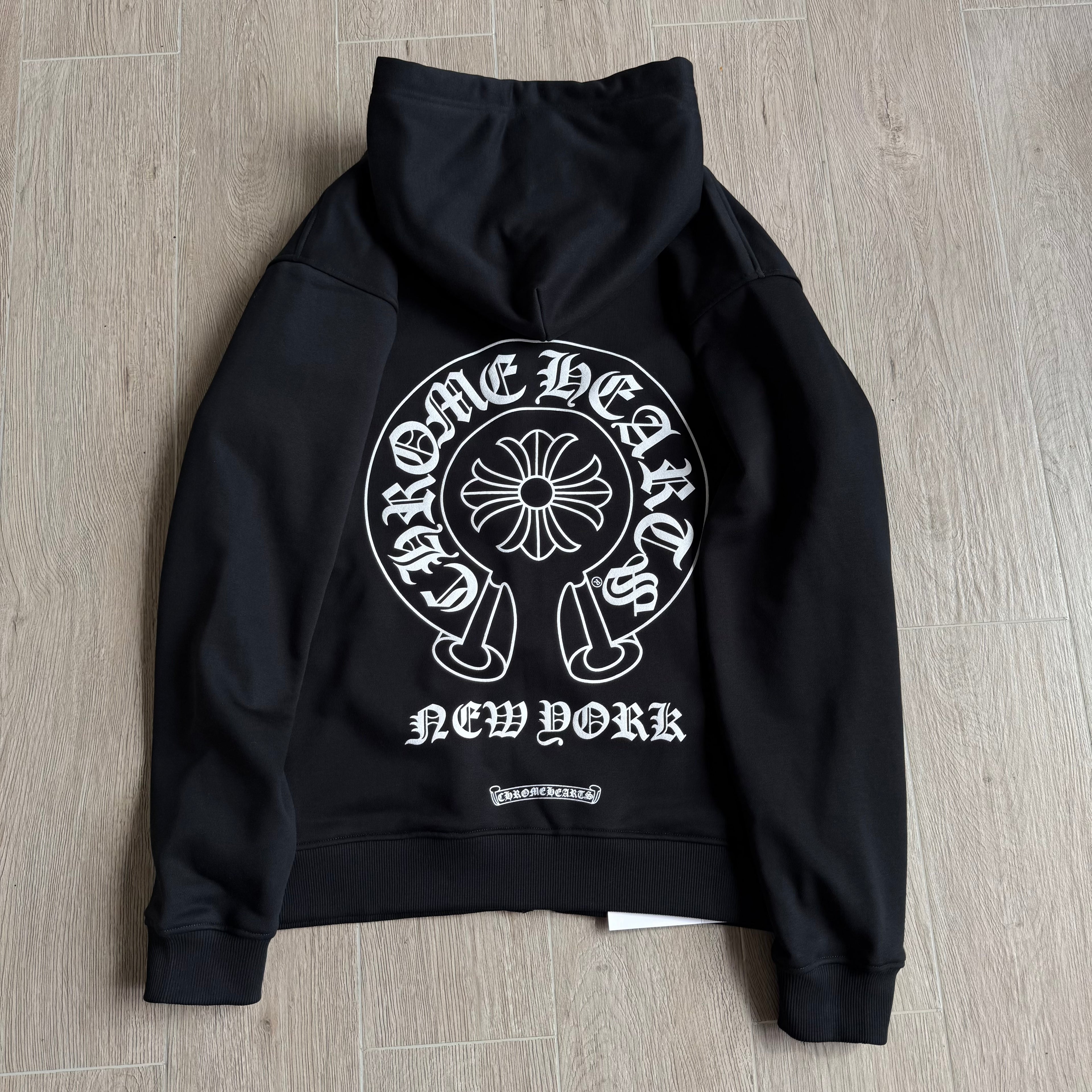 Chrome Hearts 925 Sterling Silver Hardware Classic Horseshoe City Limited Zipper Sweatshirt #333192