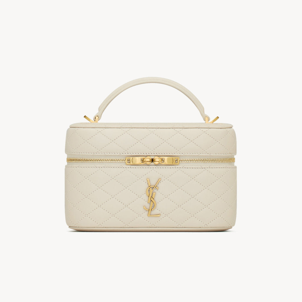 SAINT LAURENT GABY VANITY BAG Ladies Solid Color Detachable Adjustable Shoulder Strap Lambskin Shoulder Handbag Cosmetic Bag #76574