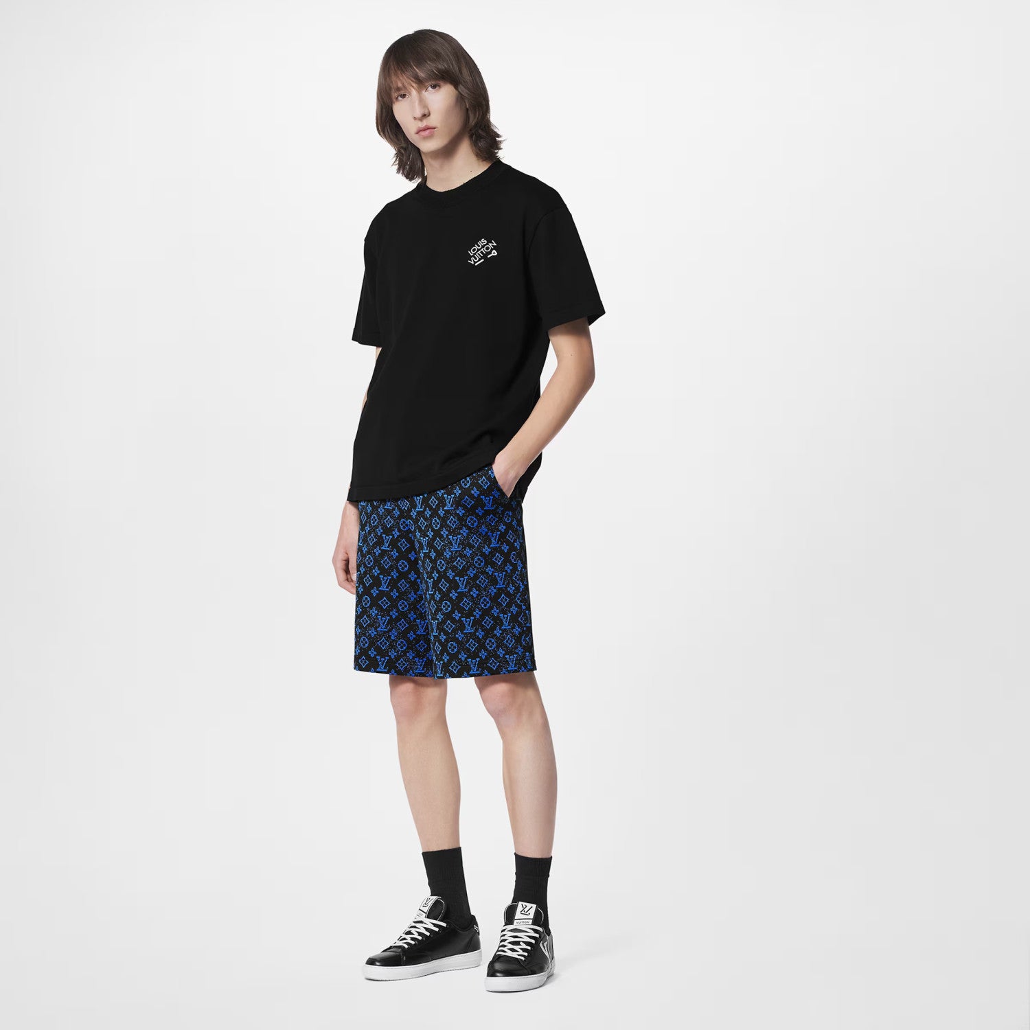 Louis Vuitton Men's Solid Color Logo Embroidery Casual Cotton Crew Neck Shirt Short Sleeve T-shirt #76114