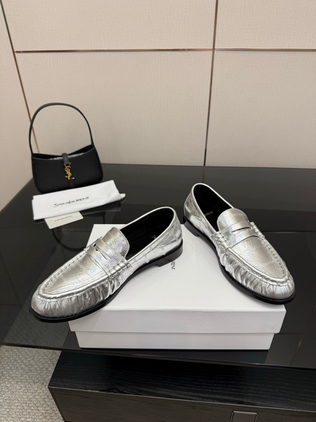 Saint Laurent Women's Autumn/Winter Fashion Casual Sheepskin Suede Round Toe Slip On Flat Loafers Casual Shoes #78376