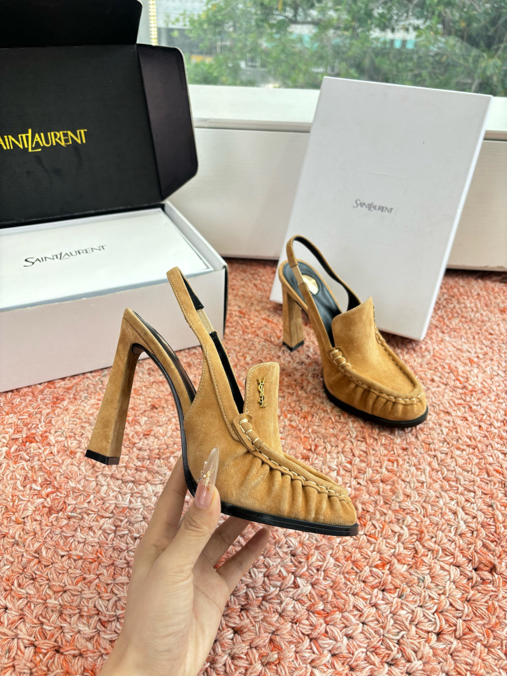 Saint Lauren High Heel Loafers Slippers #377322