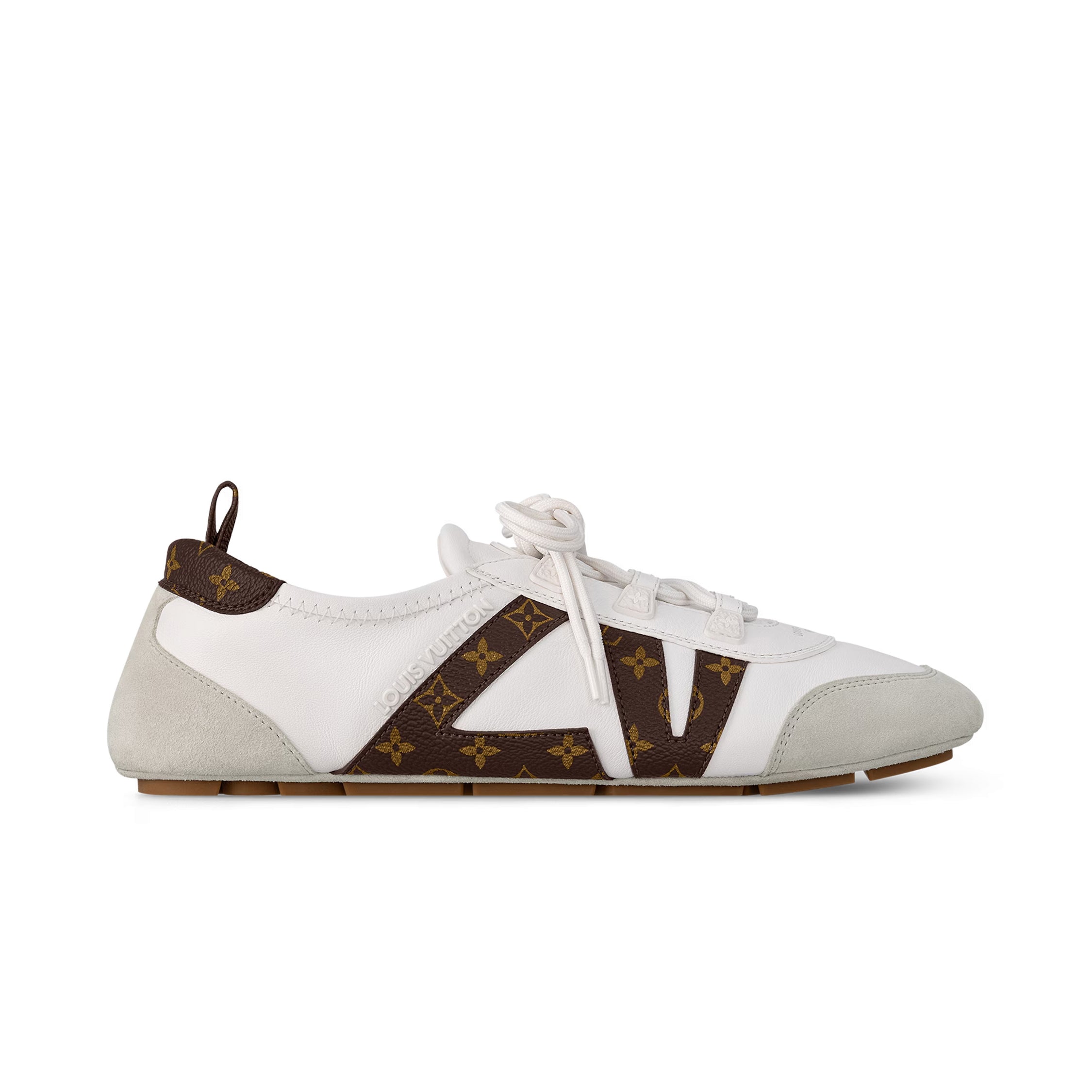 Louis Vuitton SNEAKERINA Women's Four Seasons Colorblocking Round Toe Lace Up Sheepskin Low Top Ballet Derby Shoes #77422
