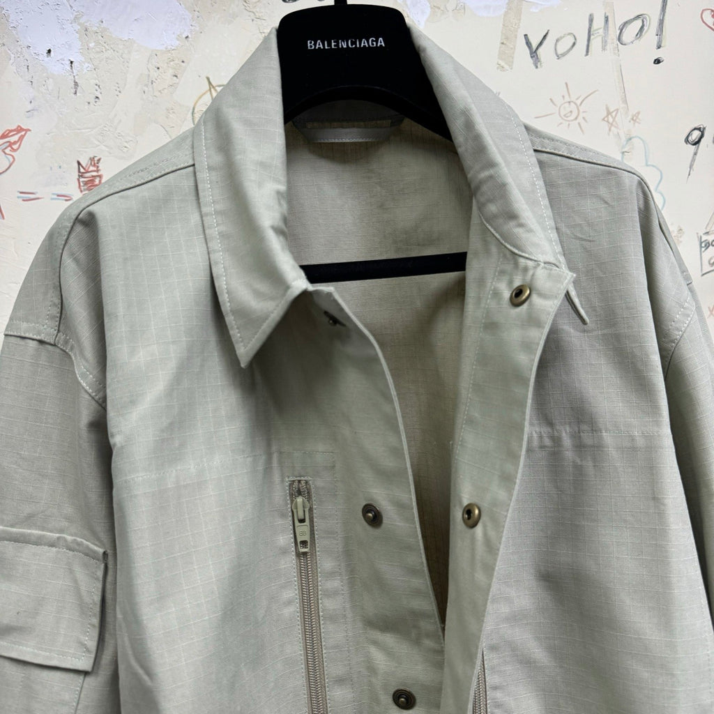 Balenciaga Men's Spring And Summer Solid Color Zipper Pocket Single Breasted Long Sleeve Shirt #75849