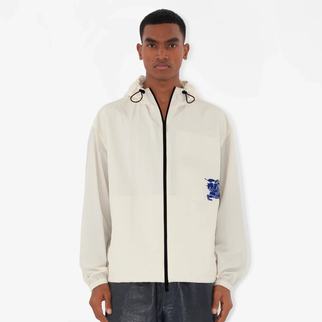Burberry Men's Spring and Autumn Solid Color Logo Printed Hooded Zipper Long Sleeve Jacket #72149