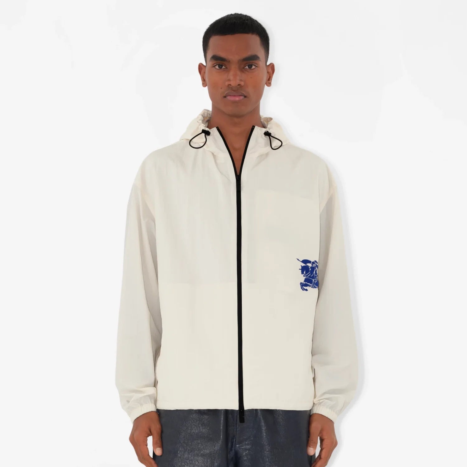 Burberry Men's Spring and Autumn Solid Color Logo Printed Hooded Zipper Long Sleeve Jacket #72149
