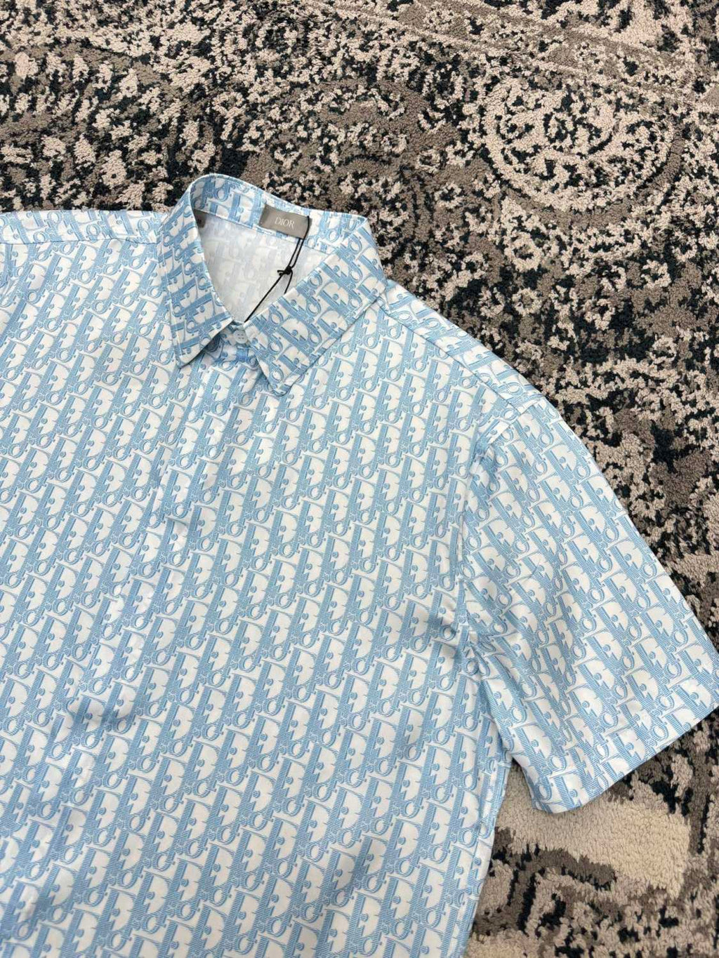 Dior Men's Summer Solid Color Letter Printed Single Breasted Short Sleeve Shirt Shorts Set Suit #76284