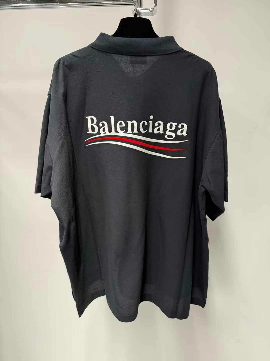 BALENCIAGA Men's Political Campaign Short Sleeve Regular Polo #335437