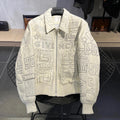 Givenchy Leather Embroidered Logo Bomber Jacket #91388