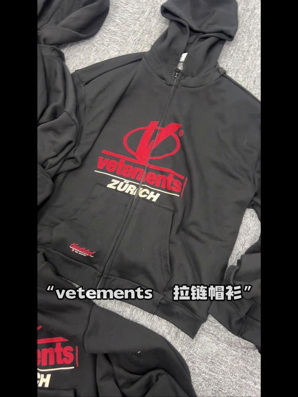 Vetements Men's Spring and Autumn Zipper Printed Pullover Hoodie Sweatshirt Jacket #99869