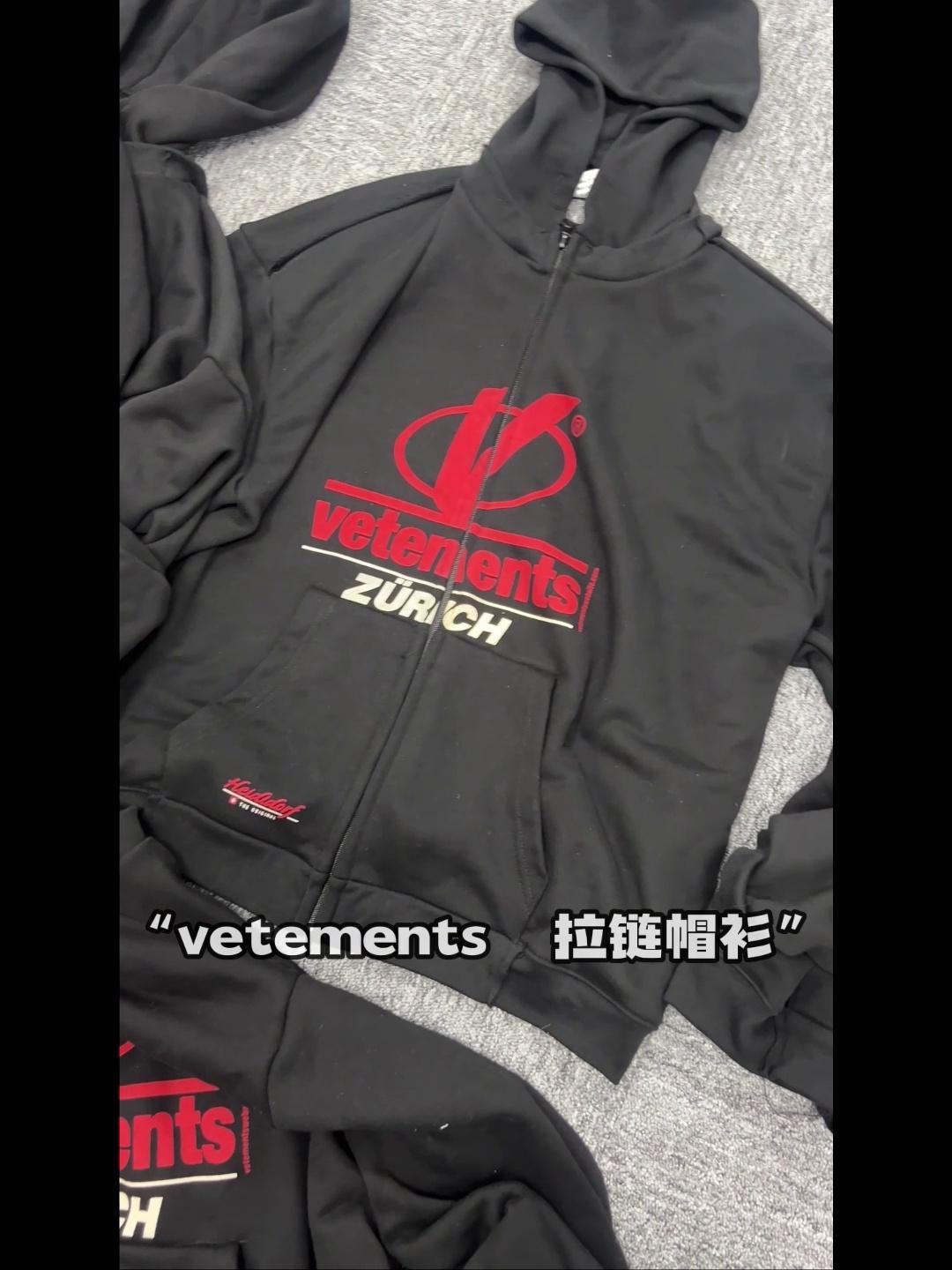 Vetements Men's Spring and Autumn Zipper Printed Pullover Hoodie Sweatshirt Jacket #99869