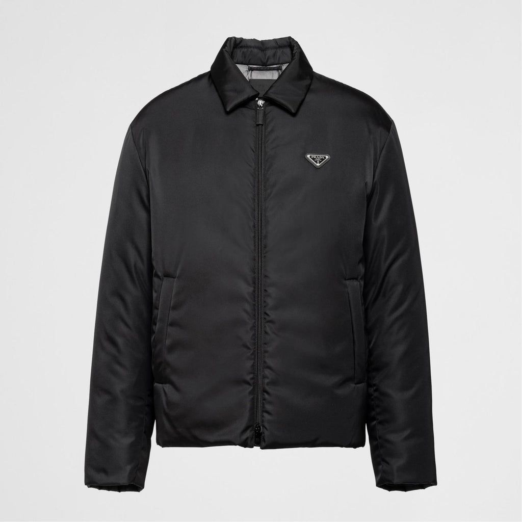 Prada Men's Fall And Winter Black Nylon Waterproof Zipper Puffer Down Long Sleeve Jacket #74697