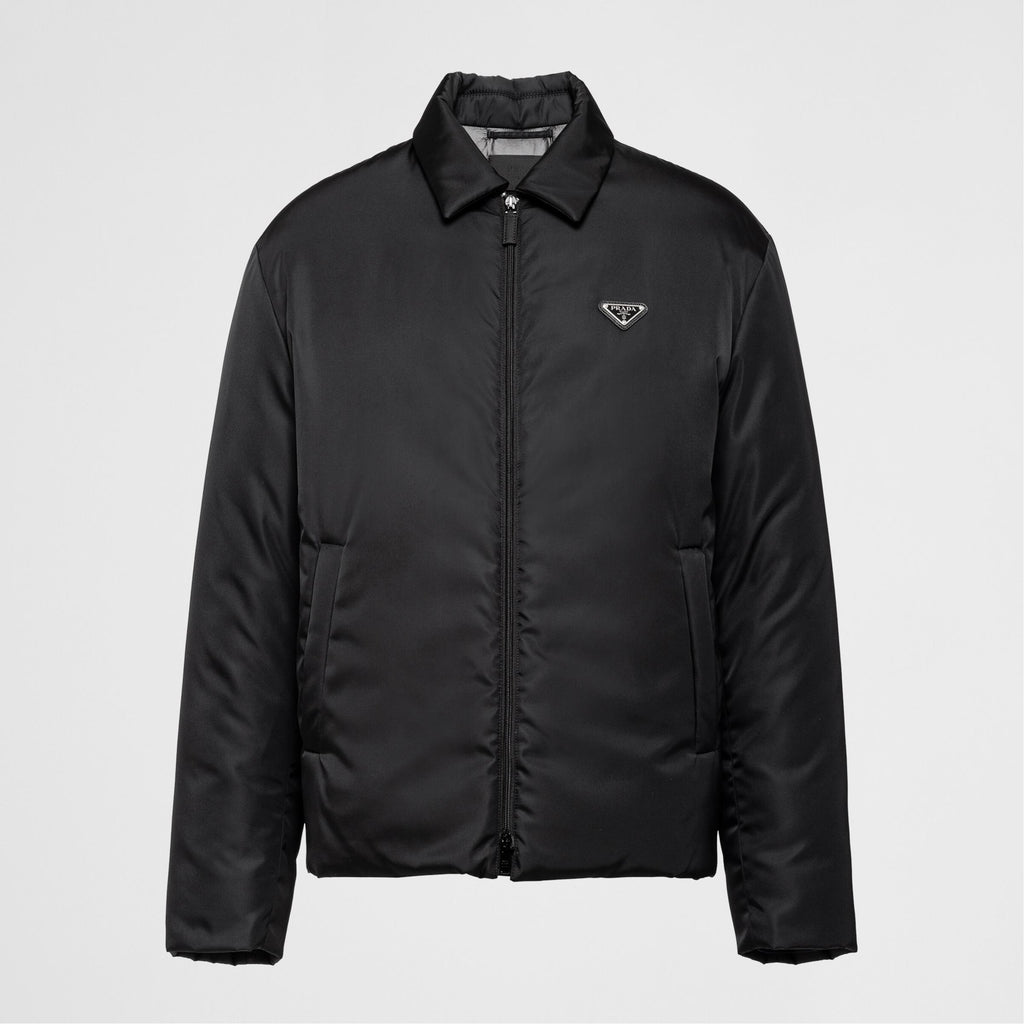Prada Men's Fall And Winter Black Nylon Waterproof Zipper Puffer Down Long Sleeve Jacket #74697