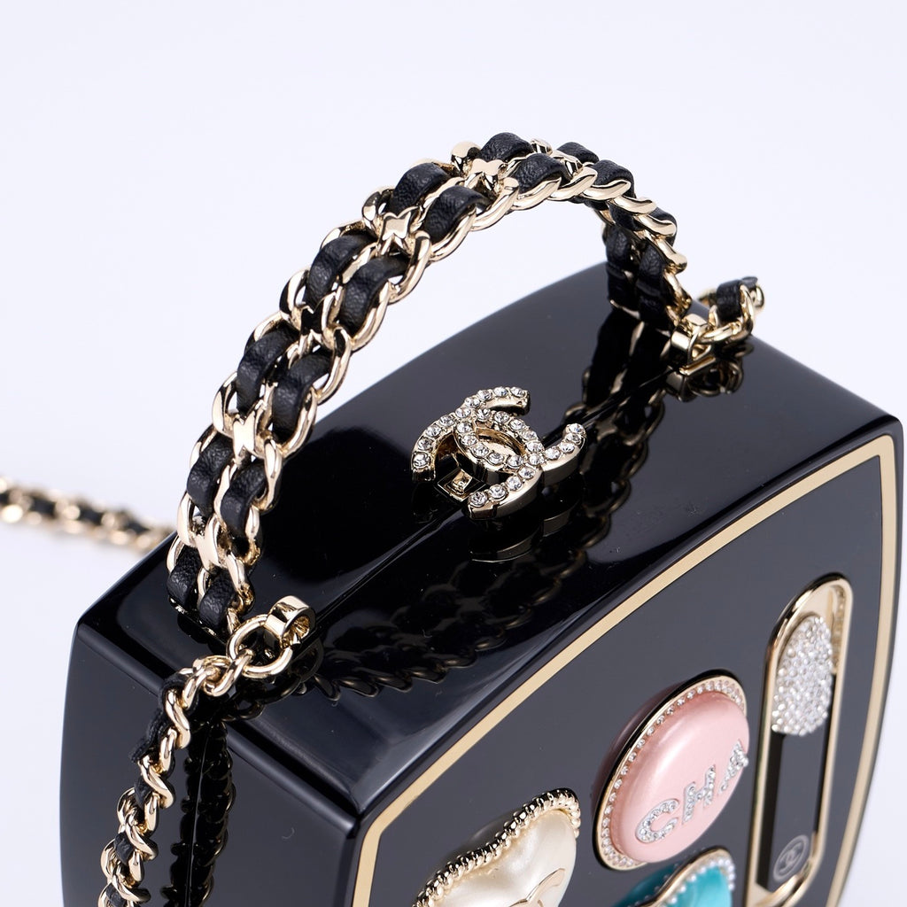 Chanel Women's Ladies' Fashion Classic Color Palette Shaped Rigid Evening Clutch Makeup Case Chain Bag Bags AS5652-B21915-U2093 #78527