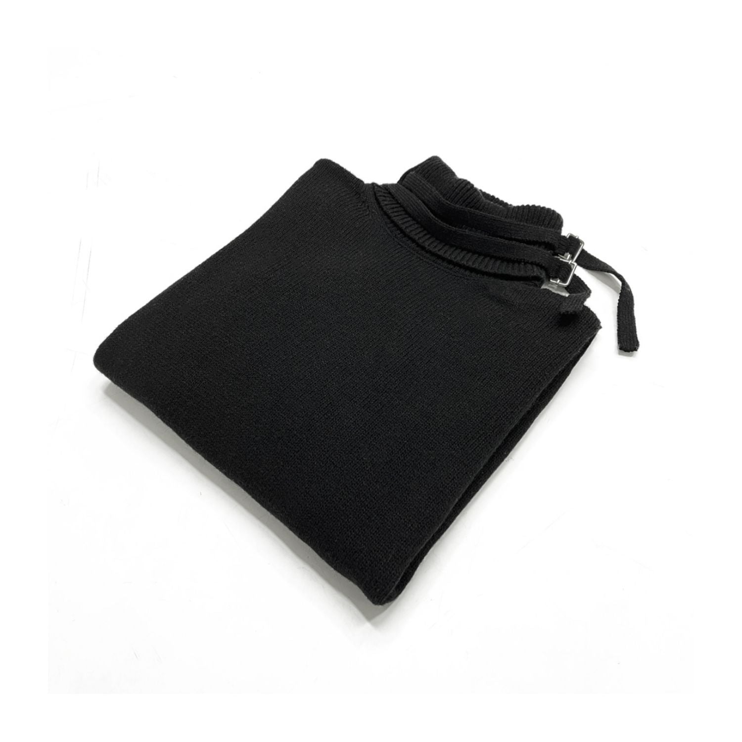 Raf Simons Men's Women's Autumn And Winter Slim Knit High Neckline Tie Buckle Casual Solid Color Long Sleeve Sweater Ngvp #1665