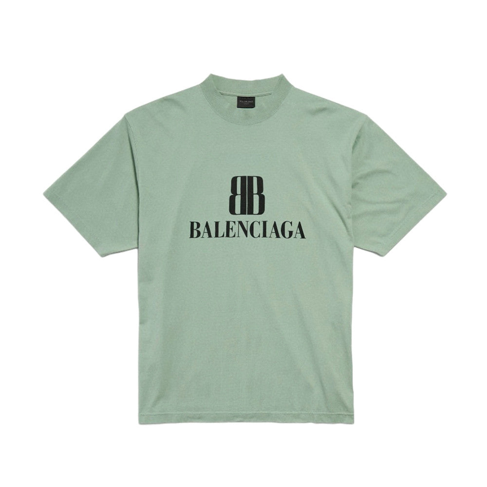 Balenciaga Men's Summer Solid Color Letter Print Round Neck Cotton Short Sleeve T-Shirt #77337