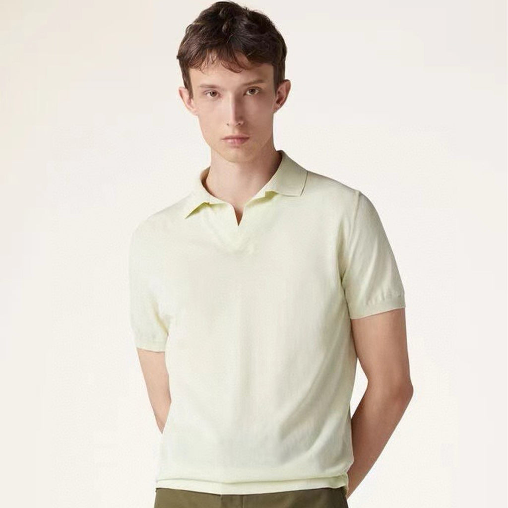 Loro Piana Men's Summer Solid Color Lapel Fit Ryome Short Sleeve Polo Shirt Ngvp #8214