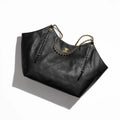 Chanel Women's MAXI Shopper Pure Color Metallic Accessories Checkered Cowhide Large Tote Bag Bags AS5463-B20565-94305 #81284