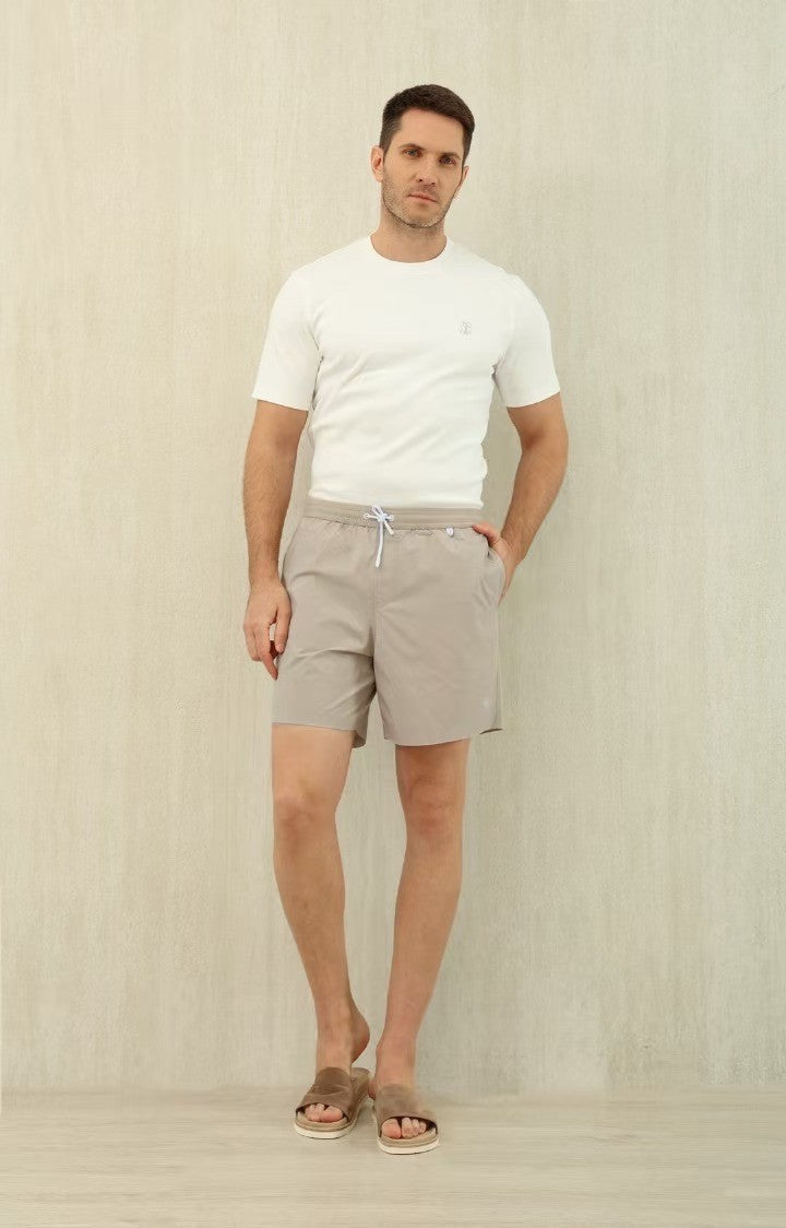 Loro Piana Men's Summer Letter Solid Color Mid Waist Tie Straight Bay Swim Shorts Ngvp #9959