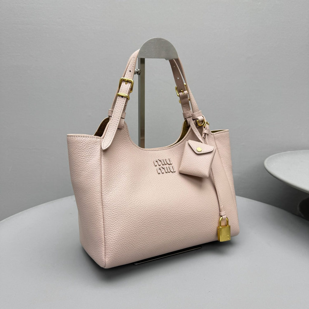 MiuMiu Women's Fashion Classic Solid Color Grain Leather Logo Handbag Shoulder Bag Bags 5BA304_2IFL_F0ZKS #79515