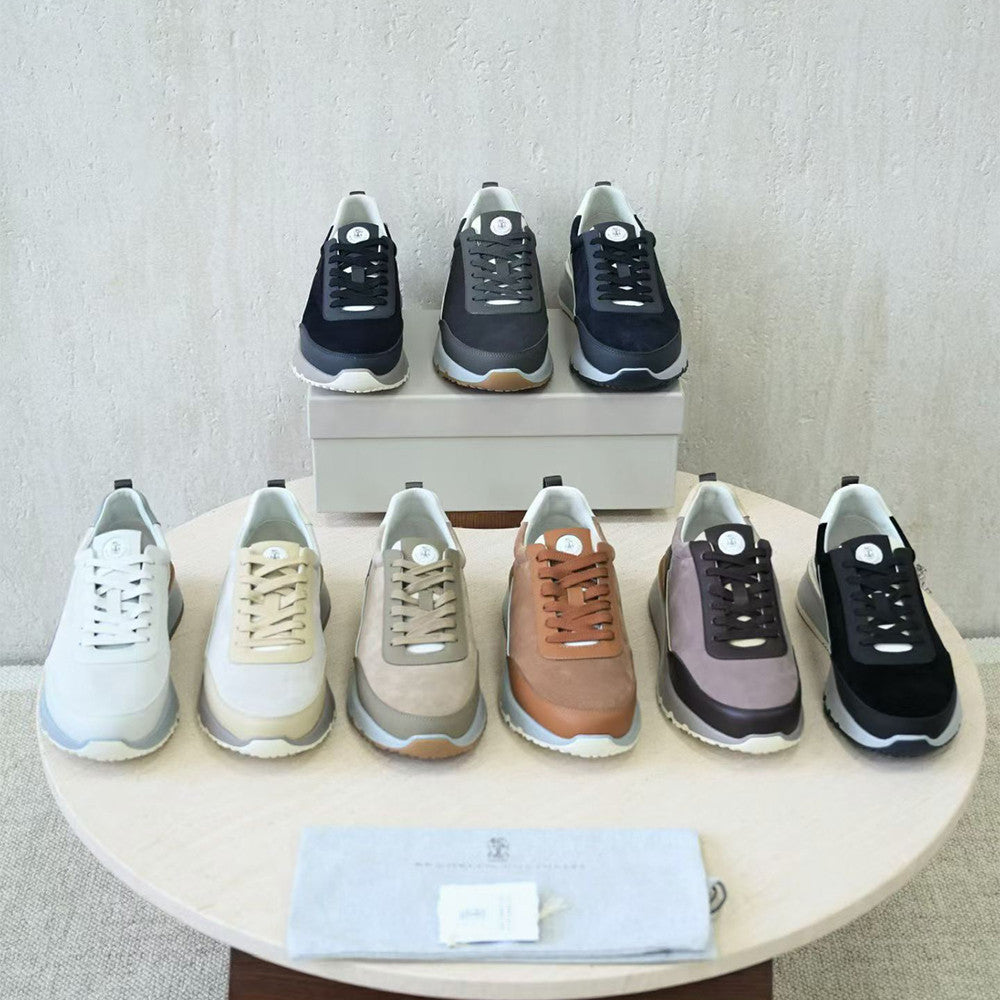 Brunello Cucinellia Suede and Calfskin Runners #375492
