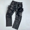 Prada Men's Spring and Autumn Black Triangle Label Multi-Pocket Zipper Nylon Workwear Long Pants #72861