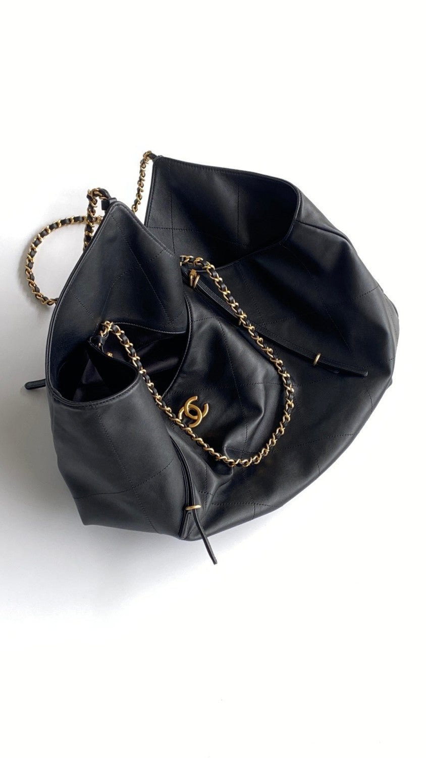Chanel Maxi Shopping Bag Calfskin Gold-tone #336627