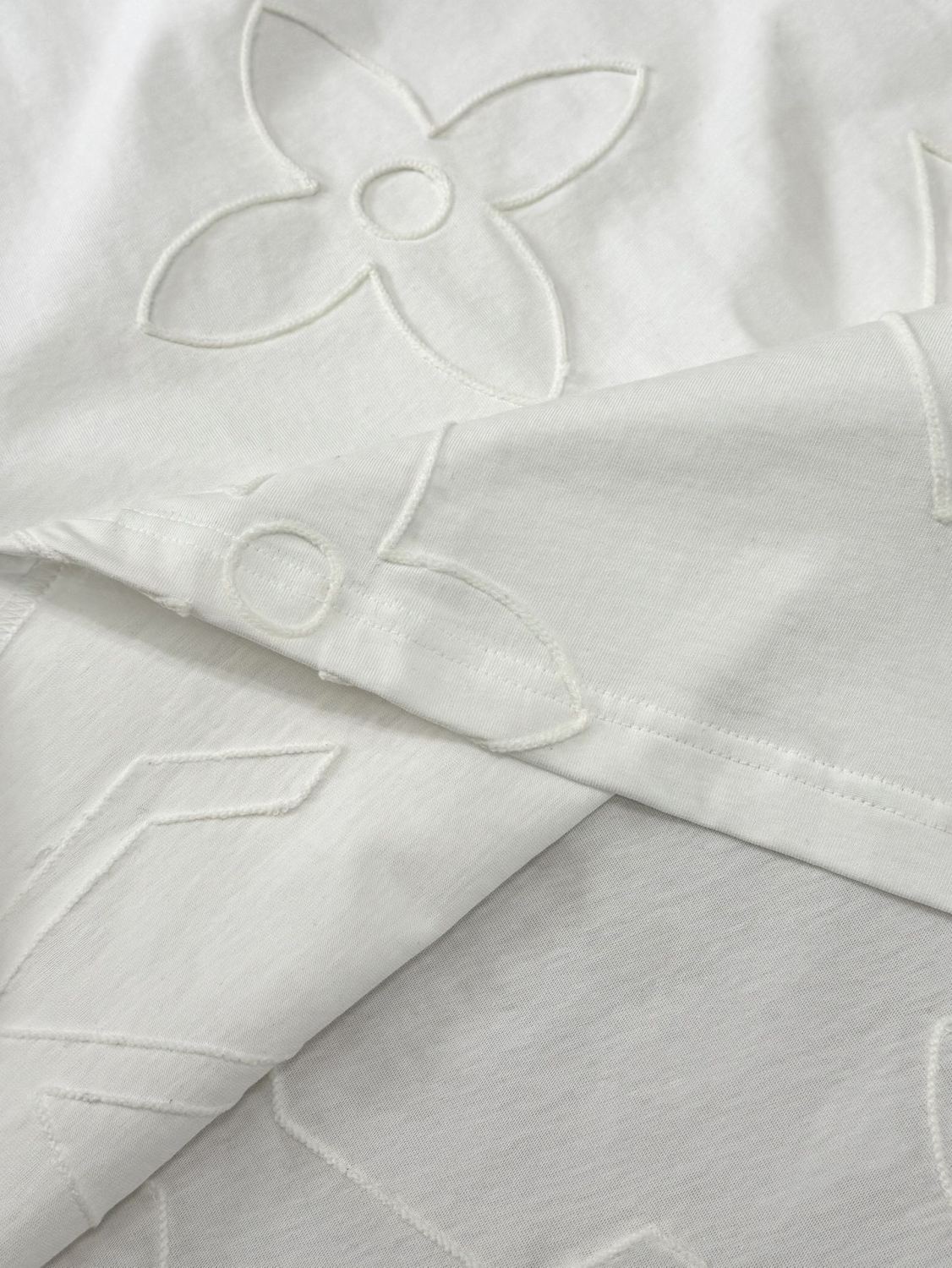 Louis Vuitton Men's Summer Embroidery Pattern Printed Solid Color Round Neck Cotton Short Sleeve T-Shirt #75389