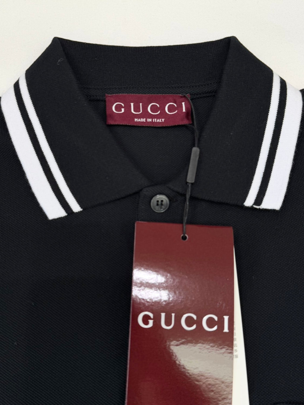 Gucci Men's Summer Striped Lapel Solid Color Straight Cotton Polo Shirt Short Sleeve T-Shirt #75296