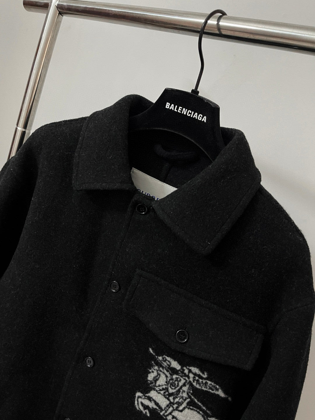 Burberry Men's Spring/Autumn Solid Color Fashionable Simple Striped Print Pattern Pointed Collar Single Breasted Long Sleeved Jacket #78165