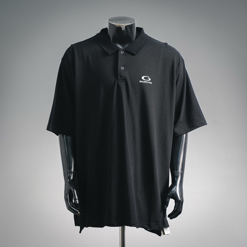 Balenciaga Men's Laurel Classic Regular Polo in Black #377338