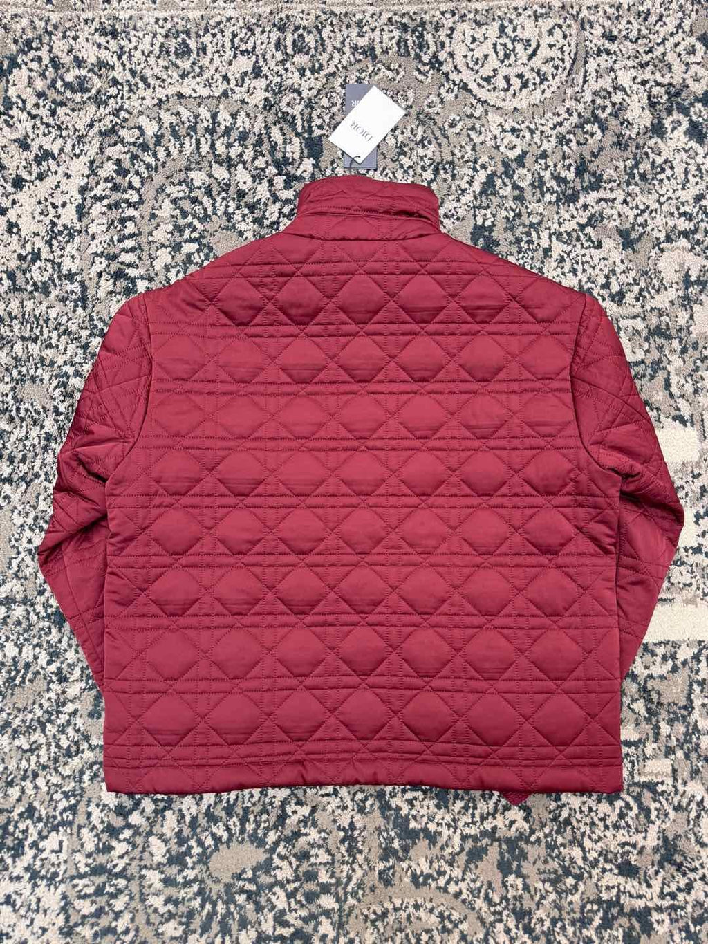 Dior Men's Autumn and Winter Solid Color Lapel Quilted Zipper Long Sleeve Jacket #74854