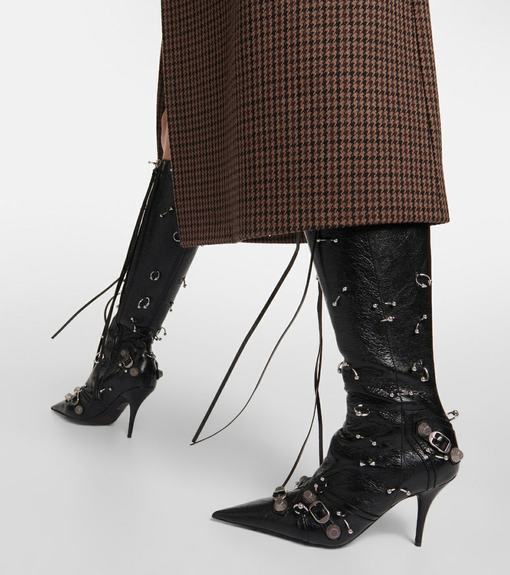Balenciaga Women's Long Boots With Metal Studs Le Cagloe Motorcycle Boots #333258