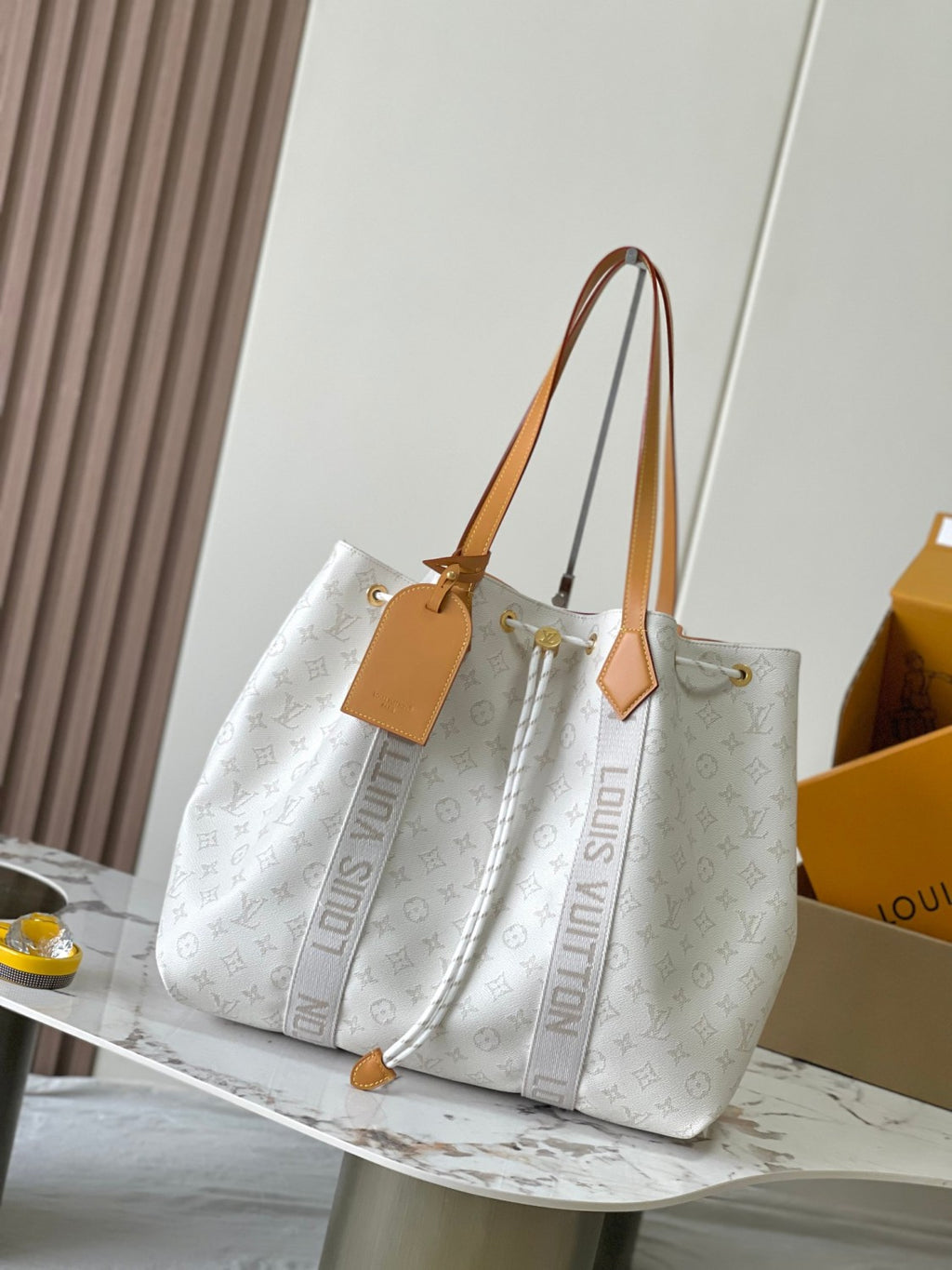 Louis Vuitton Marina Tote Women's Solid Color Letter Logo Coated Canvas Drawstring Shopping Bag Tote Bags #77455