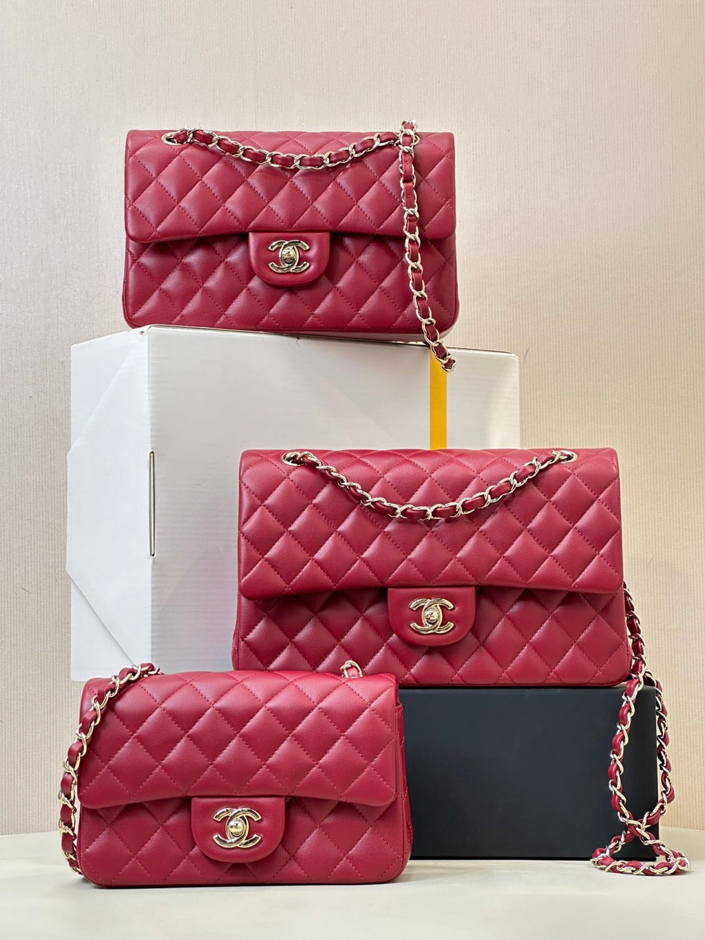 Chanel Women's Solid Color Classic Metal Chain Leather Flap Bag. Shoulder Bag Crossbody Bags #78116