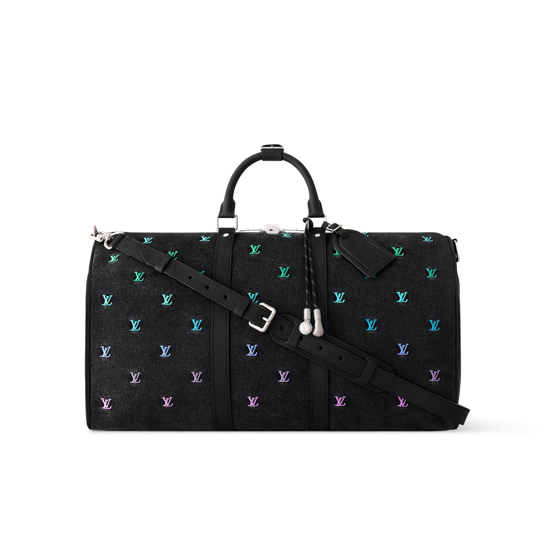 Louis Vuitton Keepall Bandoulière 50 Men's Letter Embroidery Colourful Printing Solid Colour Detachable Adjustable Shoulder Strap Denim Shoulder Slant Tote Bag Bags #76751