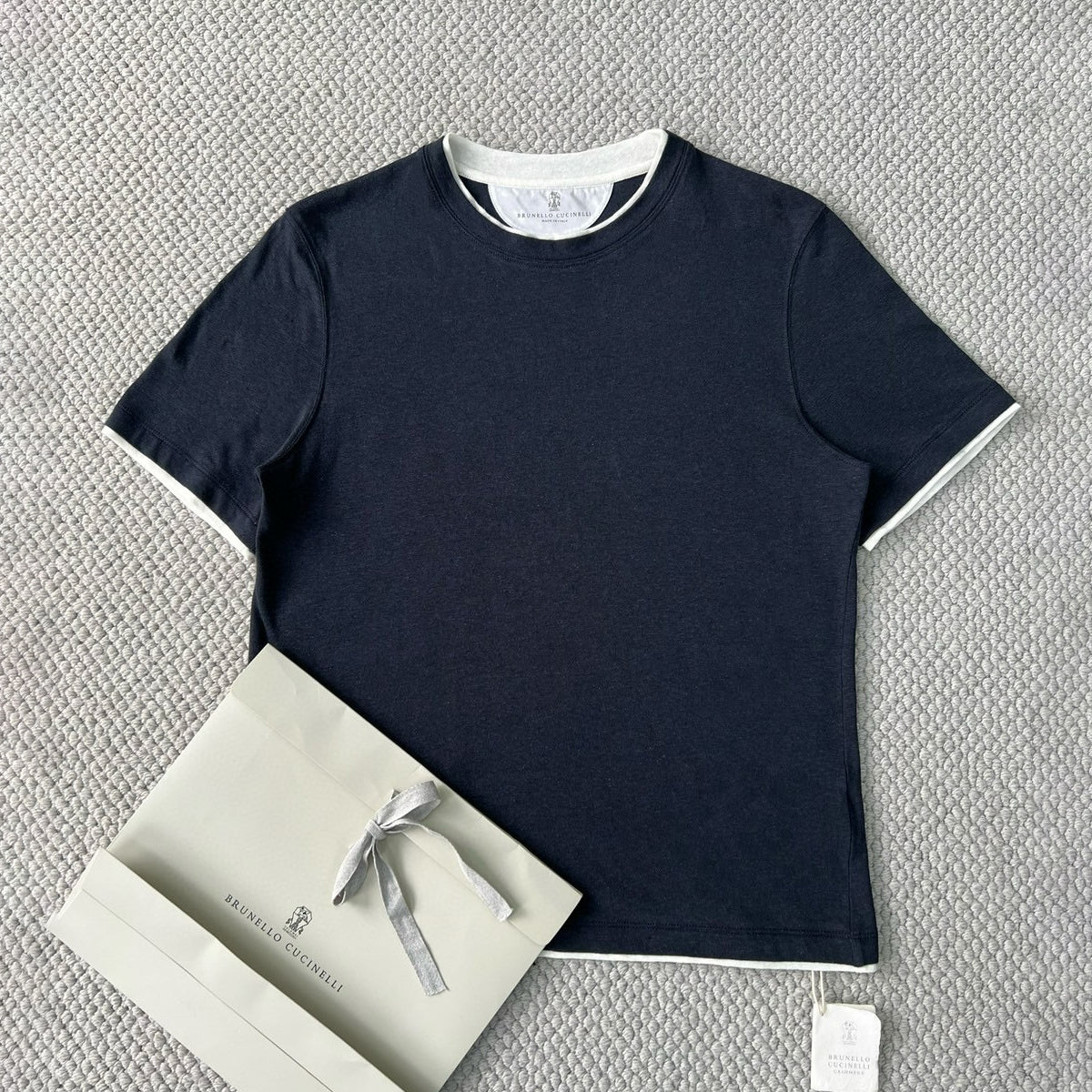Brunello Cucinelli Men's Summer Solid Color Round Neck Cotton Short Sleeve T-Shirt #76657
