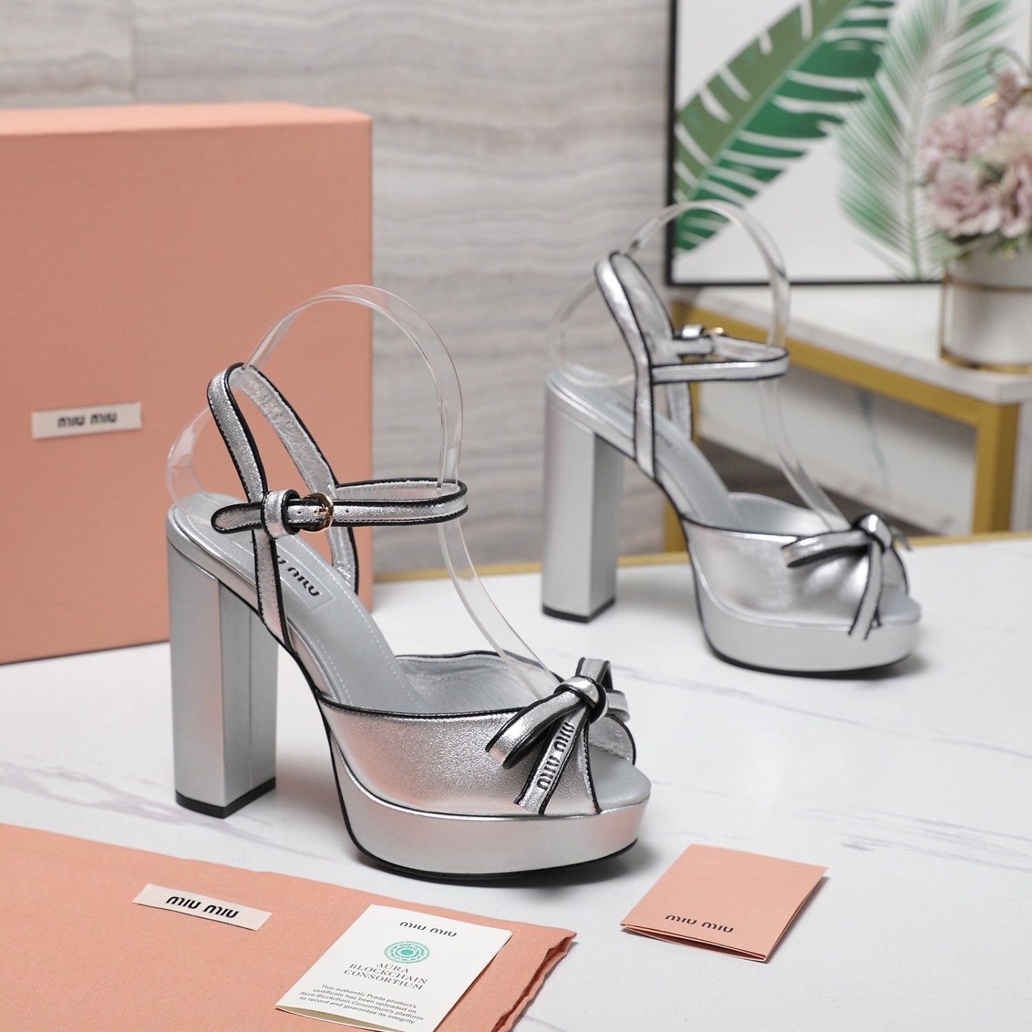 MiuMiu Mordoré nappa leather platform sandals 12cm #380320