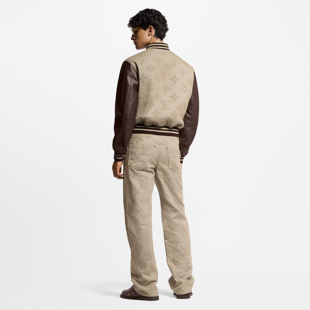 Louis Vuitton Monogram Embroidered Baseball Drawstring Jacket Men's Spring And Autumn Fashion Trend Color Blocking Single-breasted Jacket #81119