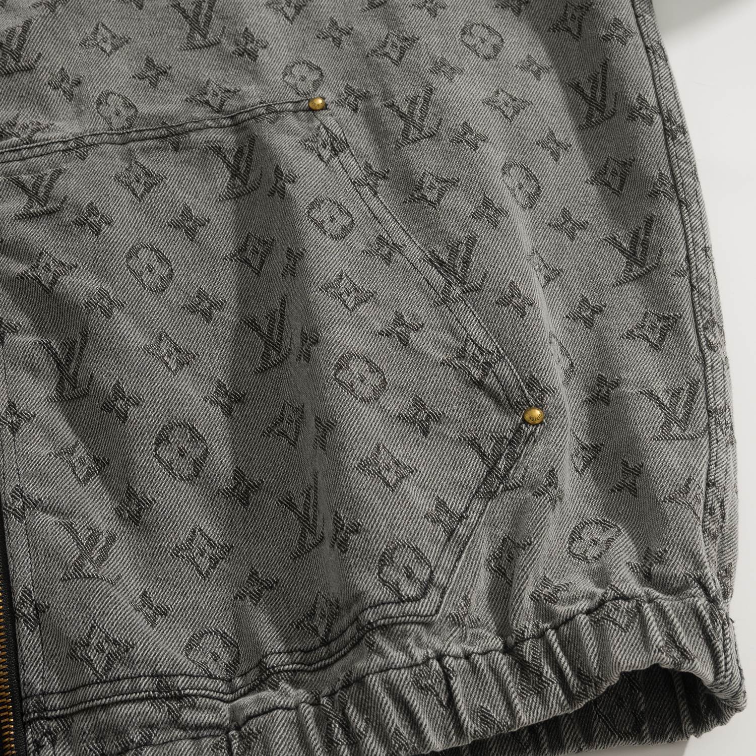 Louis Vuitton Men's And Women's Spring/autumn Fashion Casual Classic Printed Hooded Zipper Denim Jacket #78417