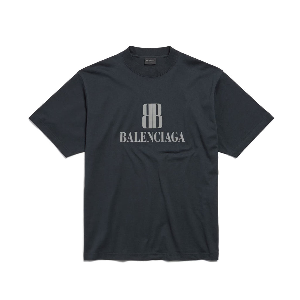 Balenciaga Men's Summer Solid Color Letter Print Round Neck Cotton Short Sleeve T-Shirt #77337